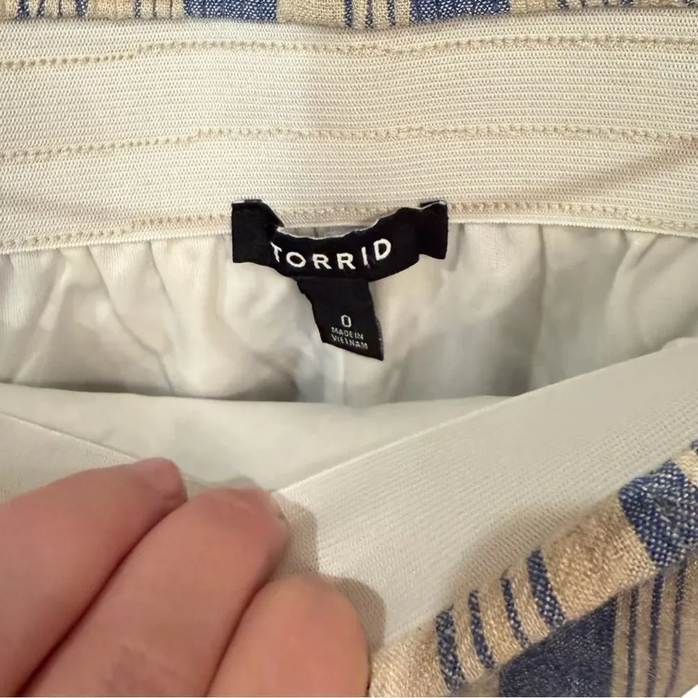 Torrid Blue and Cream Striped Skirt